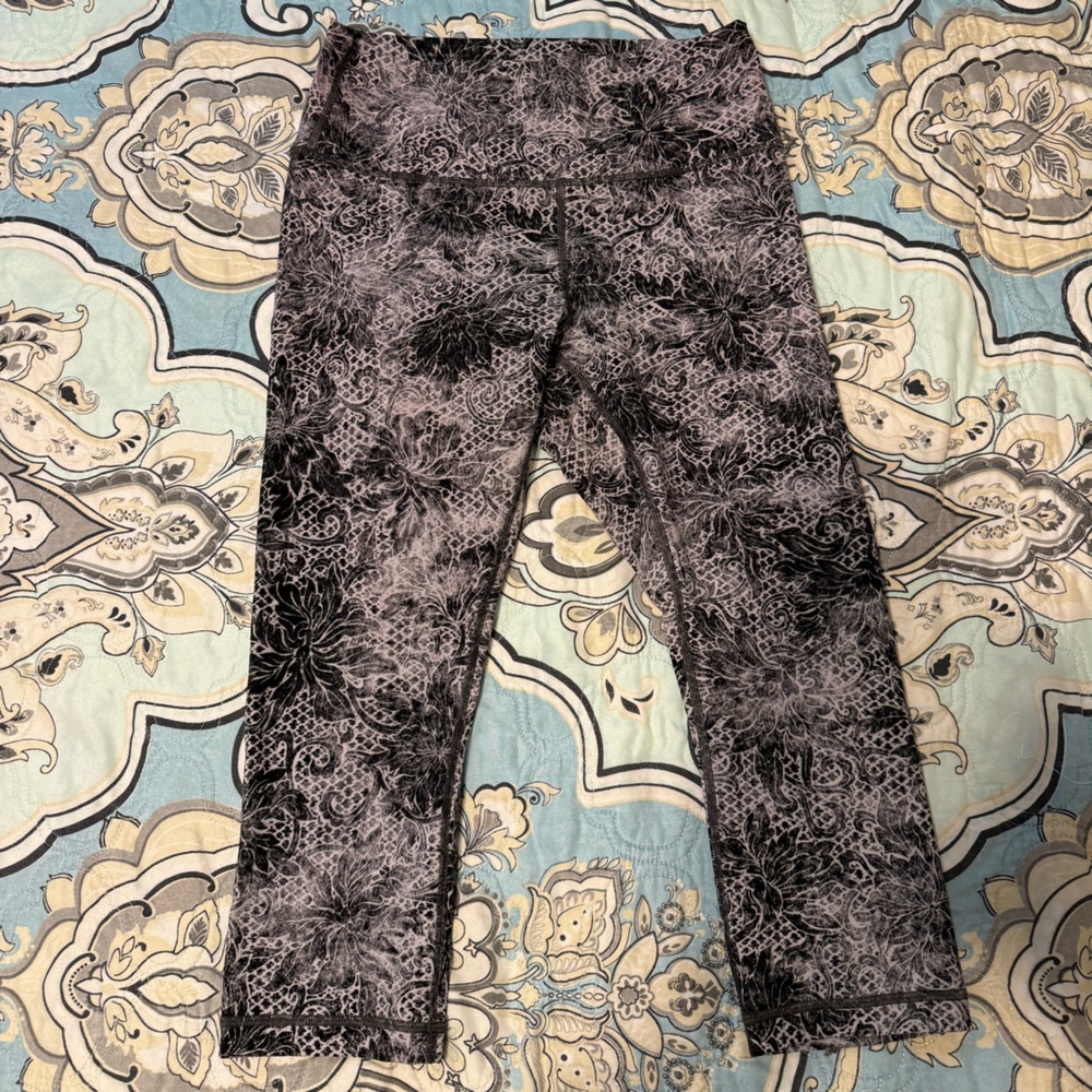 Lululemon Wunder Under Crop High-Rise Legging Serigraph Starlight Black Multi 10